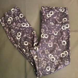 Gray floral Fabletics powerhold leggings